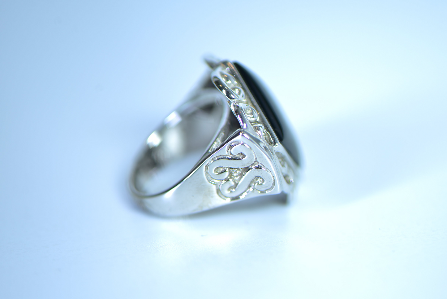 Square Onyx Silver Ring