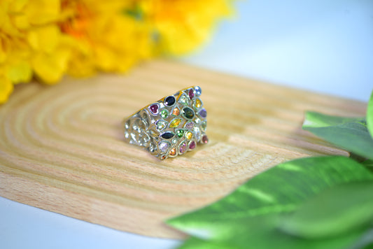 Fancy Sapphire Silver Ring