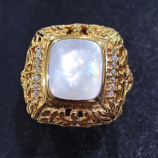 Mother of Pearl Shell Silver Ring